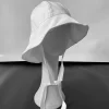 chapeaux seau en lin d'inspiration japonaise, chapeau d'été avec fermeture à cravate, chapeau de soleil à large bord pour femmes, protection uv, pare soleil respirant, chapeau de plage