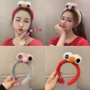 Bande de sauna en peluche Sesame Street Cartoon pour femmes, lavage du visage pour enfants, vêtements de sauna mignons, grands yeux, nouveau