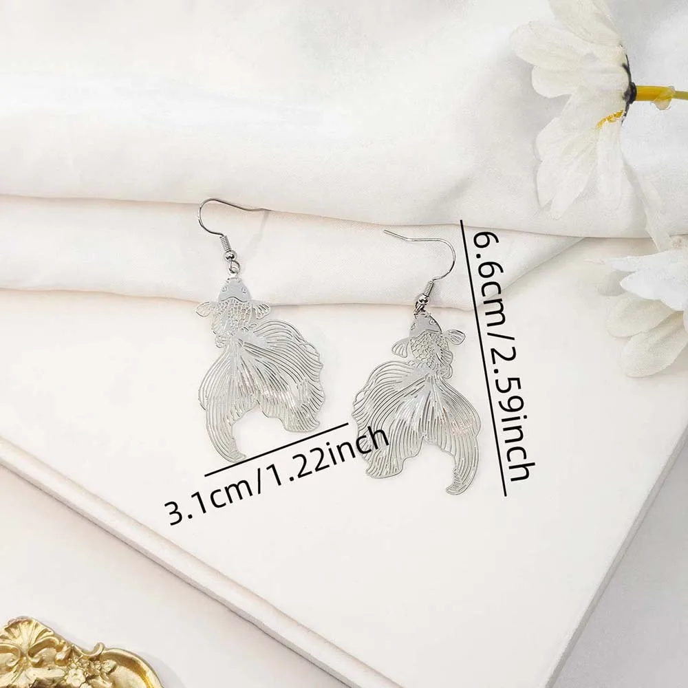koi carpe métal poisson rouge boucles d'oreilles animal poisson en alliage de zinc poisson rouge eardrop or argent couleur bijoux accessoires koi carpe pendentif koi carpe métal poisson rouge boucles d'oreilles animal poisson en alliage de zinc poisson rouge eardrop or argent couleur bijoux accessoires koi carpe pendentif