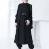 harajuku – vestes noires gothiques vintage pour femmes, manteaux y2k, esthétique, ample, fermeture éclair, streetwear grunge, sans manches, haut fendu