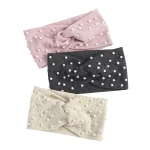 Turban large en coton perlé pour femmes, bandeau de sauna, coiffe enveloppante, document solide, accessoires pour cheveux, filles, automne