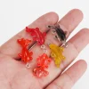 10 pièces mini mignon kwaii koi poisson rouge résine petits animaux breloques pendentifs pour la fabrication de bijoux bricolage porte clés boucles d'oreilles accessoires