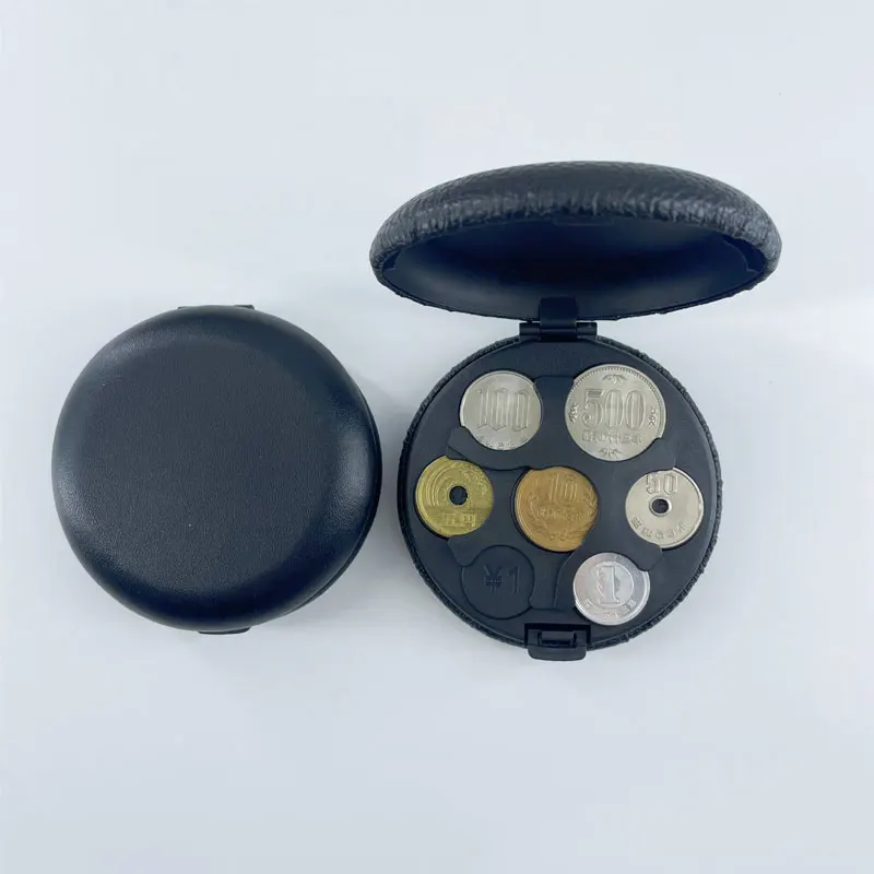 distributeur de pièces de monnaie japonais rond, porte monnaie, porte monnaie, boîte de rangement, porte monnaie en plastique en alliage d'aluminium distributeur de pièces de monnaie japonais rond, porte monnaie, porte monnaie, boîte de rangement, porte monnaie en plastique en alliage d'aluminium