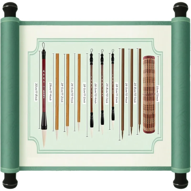 ensemble de pinceaux de calligraphie chinoise 10 pièces pinceaux d'écriture haut de gamme pour débutants et artistes avec porte pinceau enroulable en bambou, ensemble de pinceaux de calligraphie chinoise 10 pièces pinceaux d'écriture haut de gamme pour débutants et artistes avec porte pinceau enroulable en bambou,