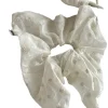 coton lin creux brodé beige propre rafraîchissant gros intestin rétro anneau de cheveux mori fée style bandeau accessoires de cheveux