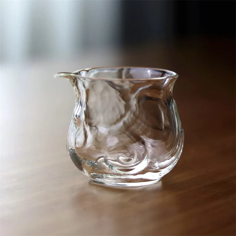 tasse juste japonaise de forme irrégulière de 180ml, distributeur de thé en verre à haute teneur en borosilicate résistant à la chaleur, service à thé chahai kung fu tasse juste japonaise de forme irrégulière de 180ml, distributeur de thé en verre à haute teneur en borosilicate résistant à la chaleur, service à thé chahai kung fu