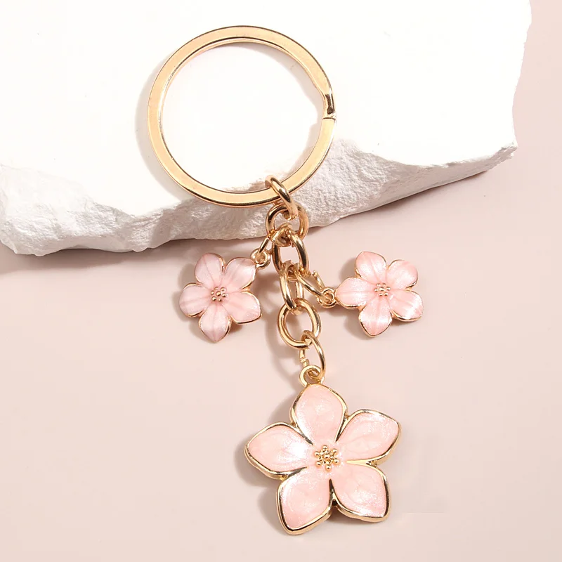 porte clés plante mignon sakura fleur, en émail, pour femmes et filles, accessoire de sac à main, clés de voiture, bricolage, bijoux doux, cadeaux porte clés plante mignon sakura fleur, en émail, pour femmes et filles, accessoire de sac à main, clés de voiture, bricolage, bijoux doux, cadeaux