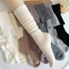 Femmes chaussettes longues cachemire femmes botte solide laine cuisse bas maigre décontracté coton sur genou-haut moelleux femme longue chaussette