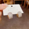 boucles d'oreilles en micro cercles incrustés de haute qualité, exquises, simples, exquises, du japon et de la corée du sud, design unique et à la mode