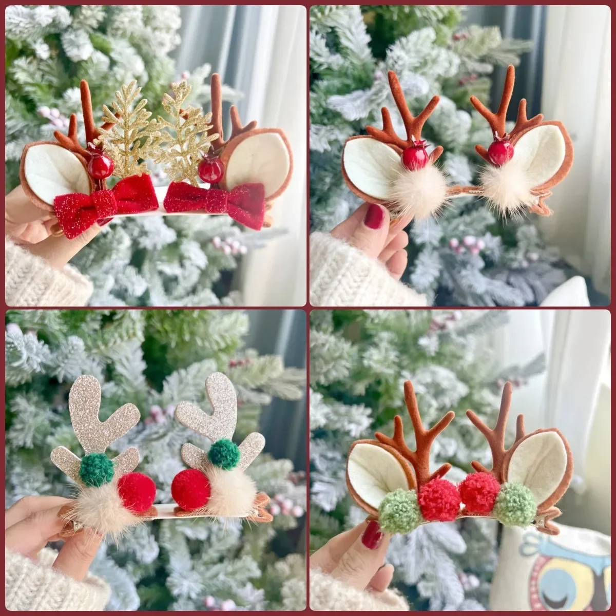 pinces à cheveux en bois de noël pour fille, ornements de noël, cadeau de décoration joyeux noël, accessoires de cheveux elk, bonne année pinces à cheveux en bois de noël pour fille, ornements de noël, cadeau de décoration joyeux noël, accessoires de cheveux elk, bonne année