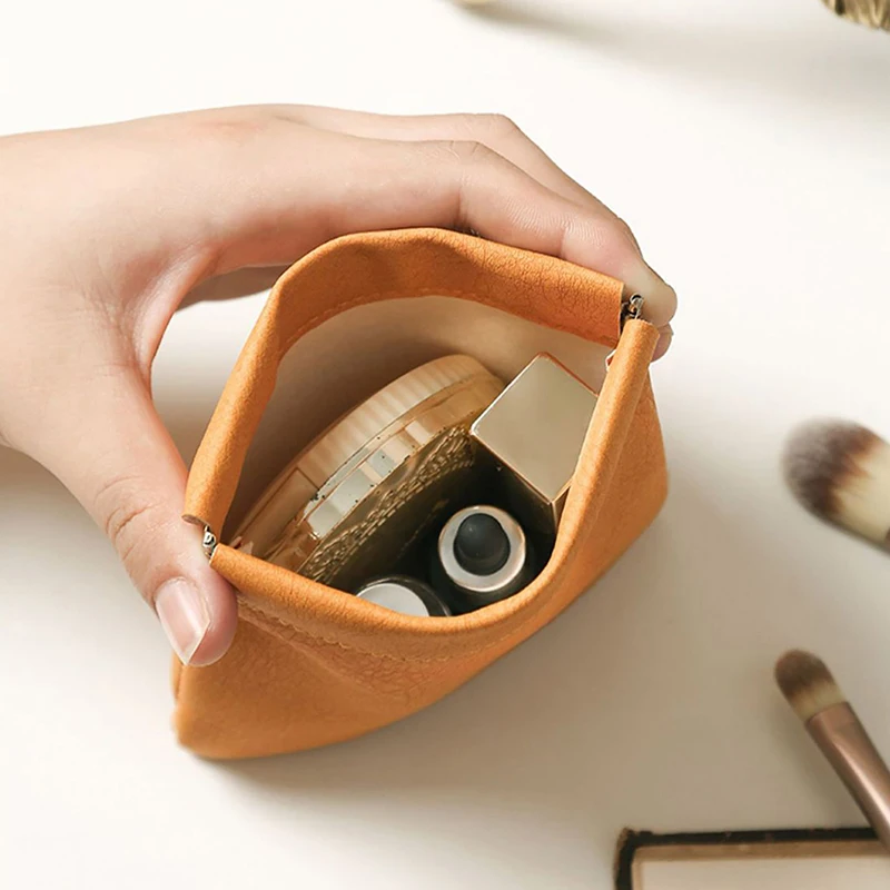 sac de rangement en poudre pour rouge à lèvres, pochette cosmétique, câble en cuir, banc, pièces de monnaie, bijoux, écouteurs sac de rangement en poudre pour rouge à lèvres, pochette cosmétique, câble en cuir, banc, pièces de monnaie, bijoux, écouteurs