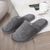pantoufles d'hiver chaudes en peluche pour hommes, chaussures de chambre à coucher, sol de la maison, intérieur doux, velours fin, document solide, coordonnantes, demi traînée