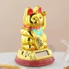 figurine de chats porte bonheur en or classique, bras mobile, richesse chinoise, fortune feng shui, décoration artisanale pour la maison et l'hôtel