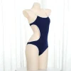 maillot de bain une pièce pour étudiant japonais, bretelles spaghetti, justaucorps serré, uniforme de maillot de bain, lingerie cosplay
