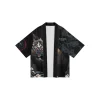 cardigan imprimé dragon pour hommes et femmes, vêtements de plage asiatiques, kimono japonais harajuku, mode haori