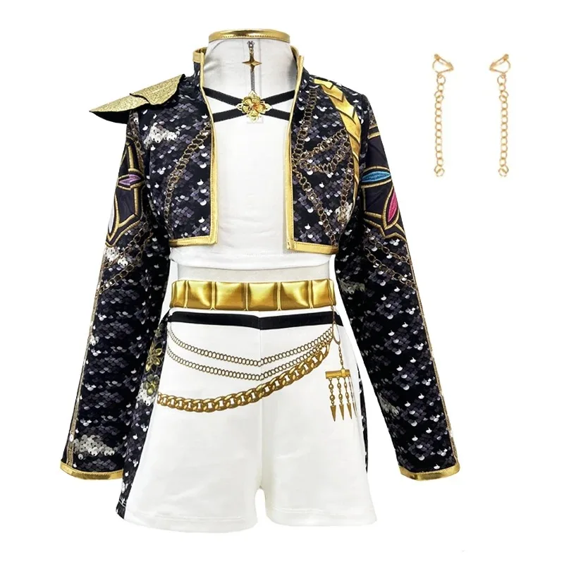 kpop halloween chasseur de démons cosplay costume perruque uniforme idole scène performance rumi mira zoey roleplay vêtements de fête kpop halloween chasseur de démons cosplay costume perruque uniforme idole scène performance rumi mira zoey roleplay vêtements de fête