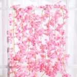 Guirlande de fleurs artificielles de cerisier Sakura, 180CM, fausses plantes en soie, vigne, ornement d&rsquo;arc de mariage, décoration de fête de jardin pour la maison