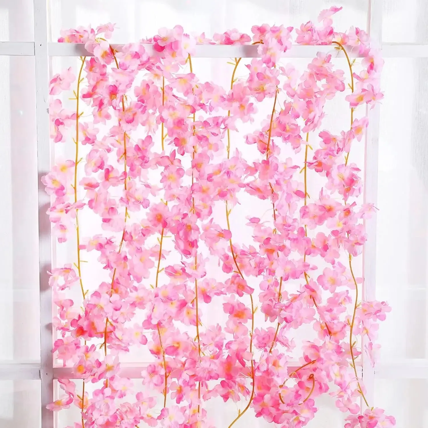 Guirlande de fleurs artificielles de cerisier Sakura, 180CM, fausses plantes en soie, vigne, ornement d’arc de mariage, décoration de fête de jardin pour la maison Guirlande de fleurs artificielles de cerisier Sakura, 180CM, fausses plantes en soie, vigne, ornement d’arc de mariage, décoration de fête de jardin pour la maison