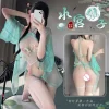 robe hanfu classique chinoise pour femmes, lingerie sexy, costume de cosplay, maille érotique transparente, bandeau brodé, style antique