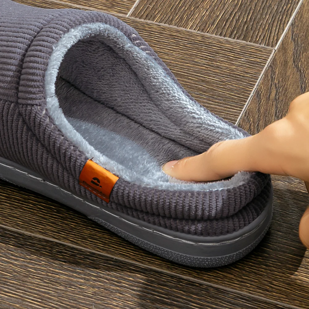 pantoufles chaudes pour hommes, semelle en tpr, mousse à mémoire de forme, coussin doux, design à rayures antidérapantes, chaussures de maison confortables en velours côtelé pantoufles chaudes pour hommes, semelle en tpr, mousse à mémoire de forme, coussin doux, design à rayures antidérapantes, chaussures de maison confortables en velours côtelé