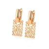 boucles d'oreilles ornements plaqués or 18 carats, boucles d'oreilles géométriques carrées creuses, boucles d'oreilles haut de gamme pour femmes