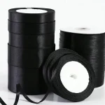 1 pièce de ruban noir 1-5cm de large, ruban de décoration de mariage, ruban d’emballage cadeau, accessoires de fabrication