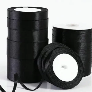 1 pièce de ruban noir 1-5cm de large, ruban de décoration de mariage, ruban d’emballage cadeau, accessoires de fabrication 1 pièce de ruban noir 1-5cm de large, ruban de décoration de mariage, ruban d’emballage cadeau, accessoires de fabrication