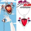 Collier pierre rouge d&rsquo;aja, pendentif Anime JoJos Bizarre Adventure pour Fans de Manga, accessoires de bijoux Cosplay