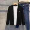 cardigan pour hommes, version coréenne, pull tricoté simple à la mode, veste fine décontractée