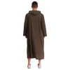 caftan islamique musulman jubba arabe thobe vêtements pour hommes à capuche manches longues poches boutons longue robe ample chemise robes