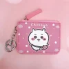 chiikawa porte monnaie en cuir pu kawaii pour femme, sac de rangement, porte clés, portefeuilles courts de dessin animé, porte cartes gt avec fermeture éclair