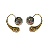 Bijoux élégants pour filles, géométrie rétro, accessoires de Style coréen, goutte d&rsquo;eau, boule ronde, boucles d&rsquo;oreilles en métal