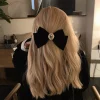Épingles à cheveux avec nœud en velours noir, pinces à cheveux en alliage de roses pour femmes, barrette queue de cheval à la mode, accessoires heawear, nouvelle collection