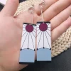 anime tanjiro boucles d'oreilles pendantes anime démon hanafuda slayer oreille pince goutte longue oreille bijoux cosplay accessoires cadeau