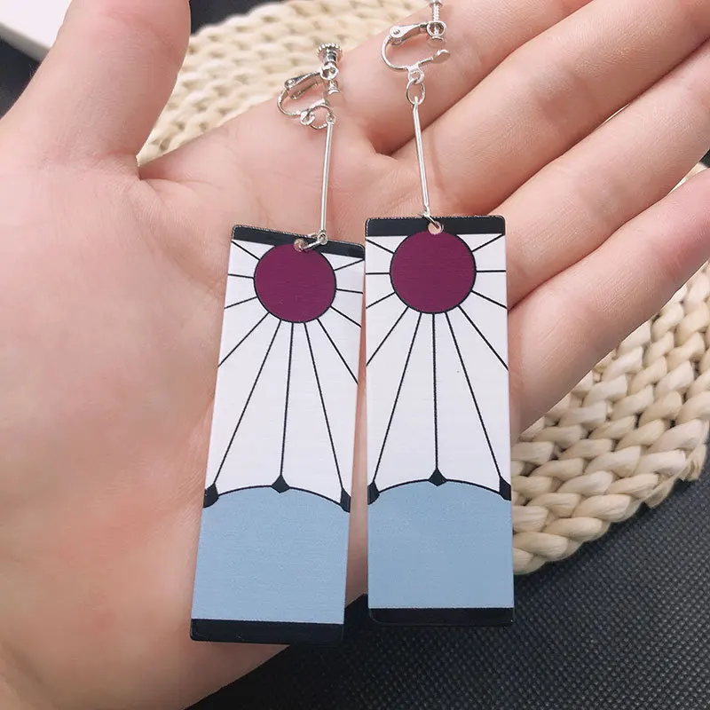 anime tanjiro boucles d'oreilles pendantes anime démon hanafuda slayer oreille pince goutte longue oreille bijoux cosplay accessoires cadeau anime tanjiro boucles d'oreilles pendantes anime démon hanafuda slayer oreille pince goutte longue oreille bijoux cosplay accessoires cadeau