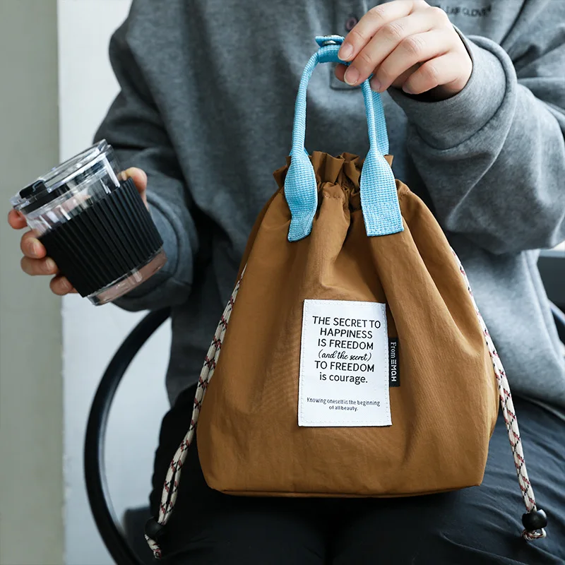 sac à déjeuner japonais coréen en toile de coton, sac à main à cordon de serrage, portable, isolé thermiquement, pique nique, stockage des aliments, boîte à bento, fourre tout sac à déjeuner japonais coréen en toile de coton, sac à main à cordon de serrage, portable, isolé thermiquement, pique nique, stockage des aliments, boîte à bento, fourre tout