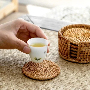 Ensemble de tapis en rotin Cowijk pour la cérémonie du thé, fournitures Sado, fait à la main, style japonais, britware, décorations de bureau, style INS, 6 pièces