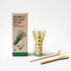 ensemble de 4 fouets matcha, brosse à thé en bambou, support de fouet en céramique, cuillère à thé en bois, outils de fabrication de thé pour la maison, bricolage