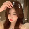 simple double couche en métal bandeaux élégant strass fleur bandeau mode femmes tête cerceau coiffure chapeaux accessoires