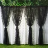 rideau en dentelle florale brodée romantique, bord ondulé, rideau transparent respirant, pour porte de fille