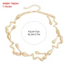 ensemble de bijoux irréguliers ins style lave, collier léger de luxe, mode rétro punk métal irrégulier torsadé vague boucles d'oreilles accessoires