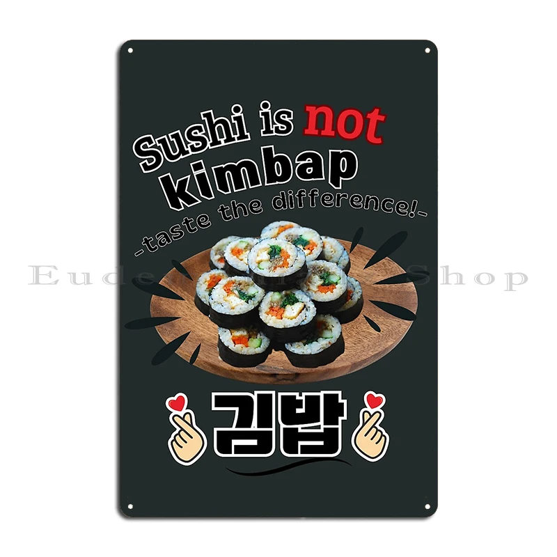 samgak kimbap kawaii design coréen sushi n'est pas kimbap goûter la différence cuisine en métal personnaliser club maison affiche en étain samgak kimbap kawaii design coréen sushi n'est pas kimbap goûter la différence cuisine en métal personnaliser club maison affiche en étain