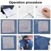 ensemble de broderie sashiko soluble dans l'eau pour débutant, tissu denim avec fil et aiguilles, kit de broderie à la main, portable et doux