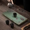 ailian said table à thé en grès, petite assiette rectangulaire japonaise, rangement de l'eau, dorure domestique, céramique
