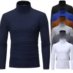 Sous-vêtements thermiques hauts hommes vêtements d&rsquo;hiver chemise thermique automne hommes collants d&rsquo;hiver col haut mince coupe ajustée T-shirt à manches longues