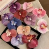 pince à cheveux en tissu fleur orchidée papillon style coréen orchidée fleur épingle à cheveux style bohème femme cheveux accessoires fille pince à cheveux