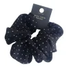 accessoires pour cheveux coréens à pois noirs et blancs haut de gamme, bandeau pour gros intestin, tempérament satiné, bandeau queue de cheval