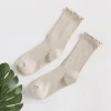 chaussettes en coton à volants rétro japonais pour femmes, style de botte de rinçage de document solide, cadeau de noël harajuku, rose, jaune, mignon, petite amie
