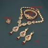 ensembles de bijoux arabes maroc collier ras du cou dangler boucle d'oreille bracelet bague couleur or ethnique femmes charme bijoux
