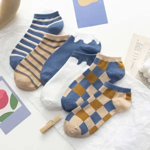 10 paires de chaussettes confortables à rayures en grille, chaussettes tubulaires colorées antidérapantes pour femmes, bonneterie fine, simples, mi-mollet, pour étudiants